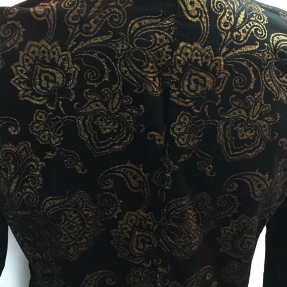 LAUREN RALPH LAUREN Women's Classic Velveteen Jacquard Fitted Blazer EUC Size 6 - Picture 10 of 11